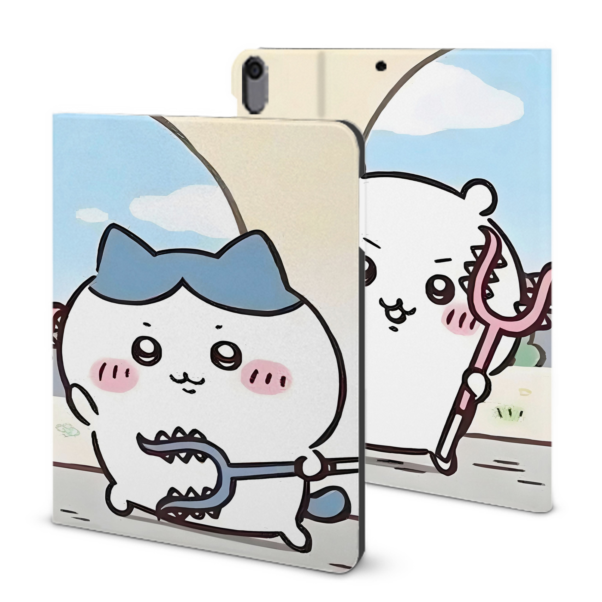 （画像用） ちいかわ Chii-kawa IPad ケース ブック型 PUレザー TPU 耐衝撃 軽量 薄型 ペン収納なし 全面保護 IPad 各モデル対応